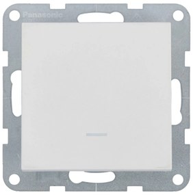 Intrerupator cu led 10A, IP20, Seashell, Panasonic Karre Plus 55 Soft Touch