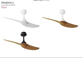 Ventilator cu 2 palete si telecomanda IPANEMA II alb/ aspect lemn MA-9039