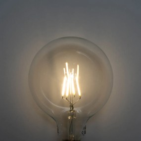 Set 5 becuri Bec LED cu filament spiralat E27 reglabil în 3 trepte G125 4W 450lm 3000K