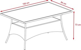 Set mobilier de grădină din ratan Avenberg ESPERIA, 13 piese