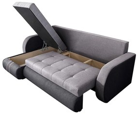 Coltar extensibil reversibil Siena Duo Antracit/Gri 243x141x81 cm cu lada de depozitare