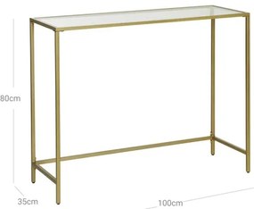 Masă consolă CIREL, aurie
