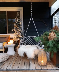 Fotoliu suspendant gri KOLUMBIA cu suport