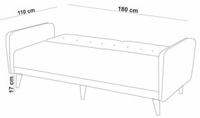 Set Canapea Extensibilă si Fotoliu Aria - S, Verde