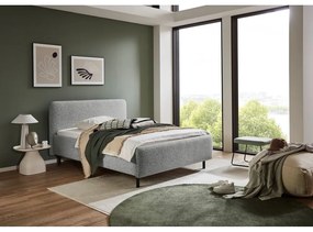 Pat matrimonial gri deschis tapițat fără somieră 160x200 cm Primo – Meise Möbel