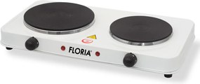 Plita electrica Floria Alb ZLN2843, 18.5 x 15.5 cm, 2 ochiuri, termostat reglabil,