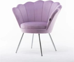 Fotoliu FREY Heather din Catifea cu Picioare Chrom