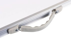 Masă de catering pliabilă 119,5x60 cm albă cu 4 scaune