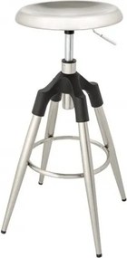 Scaun de bar pivotant Industrial 80cm, argintiu