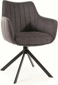 Scaun rotativ AZALIA, gri inchis/negru, stofa/metal, 61x44x86 cm