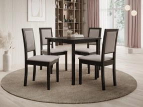 Scaun tapitat, din lemn, Nola XIII, ADRK Furniture (Culoare: Alb / Opium 85)