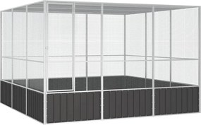 vidaXL Colivie păsări antracit 302,5x324,5x211,5 cm cm oțel galvanizat