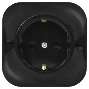 Priza simpla cu impamantare, montaj aplicat, IP20, Neagra, OR-OE-7205(GS)/B/10 Orno