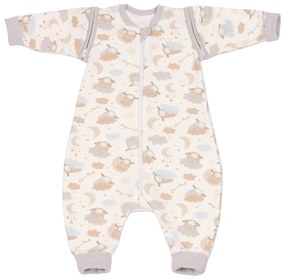 Sac de dormit copii cu picioare si maneci detasabile din bumbac flausat 6-18 luni Kidizi On a Cloud Pastel,1 tog
