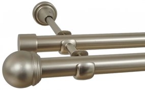 Galerie dubla fara inele TODI MAX 19 mm CROM MAT (Alege marime: 320 cm)