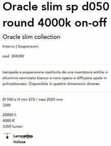 Lustra LED design modern Oracle slim sp d050 round 4000k on-off negru