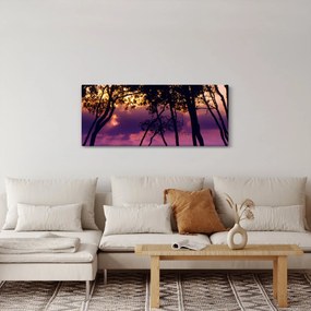 Tablou - Copaci la apus de soare (120x50 cm)