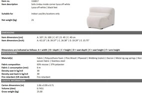 Modul colt interior, Canapea modulara design LUX Lindau, off-white