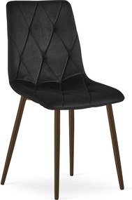 Scaun Bucatarie/Dining Fido ,Finisaj Lemn Culoare Nuc, Catifea Neagra
