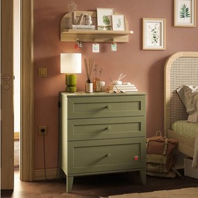 Comoda verde pentru camera copii si adolescenti, 75x85x42 cm, Colectia Loof New
