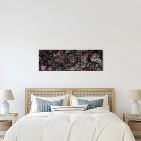 Tablou - Perete de flori (cu ceas) (90x30 cm)