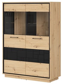 Vitrină Pont REG2W (Stejar artisan + Negru mat). 1063042