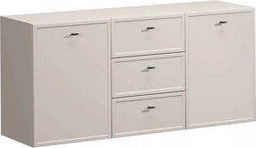 Comodă suspendată cu sertare Lorini 150 cm - cașmir / mânere negre T-bar