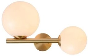 Aplica de perete cu 2 surse de iluminat design modern Cingea auriu mat