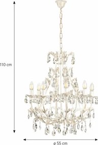 ONLI - Candelabru pe lanț BOTTE 8xE14/6W/230V alb