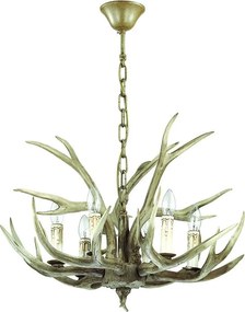 Candelabru rustic cu brate in forma de coarne de cerb, fabricat manual, CHALET SP6 115498