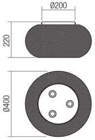 Plafonieră CROKET 3xE27/42W/230V d. 40 cm auriu Redo 01-3139
