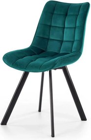 Scaun tapitat stofa K332, turcoaz/negru, 46x61x84 cm