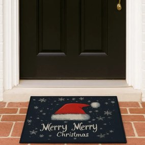 Covoras de Craciun SANTA STEP 60x90 cm, negru