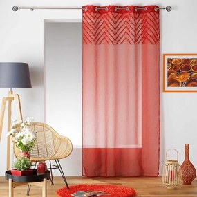 Perdea roșie cu un model delicat pe partea de sus SAHARA TOP 140x240 cm
