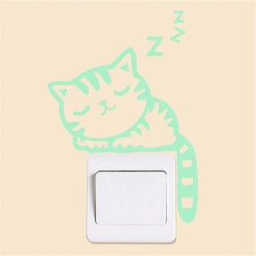 Fosforescent autocolant pe întrerupător "Pisicuță adormită" 14x17 cm