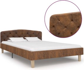 vidaXL Cadru de pat, maro, 120x200 cm, piele întoarsă ecologică