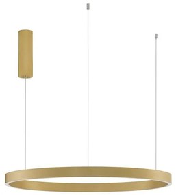 Lustra LED design circular cu iluminat sus si jos ELOWEN auriu, diametru 80cm