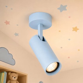 Spot aplicat directionabil cu bec GU10 Linca albastru pastel