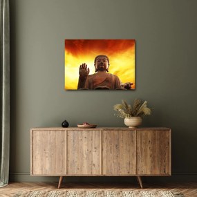 Tablou - Buddha cu fundal roșu și galben (70x50 cm)