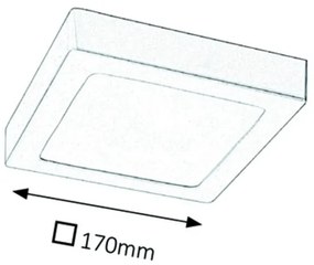 Plafoniera LED design modern Lois crom satin 17x17cm