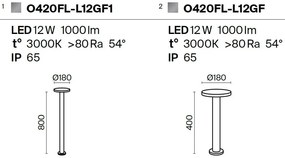 Stalp LED mediu pentru iluminat exterior IP65 Wald grafit, H-80cm
