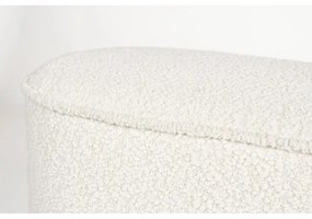 Bancă albă cu tapițerie din țesătură bouclé Marcos – White Label
