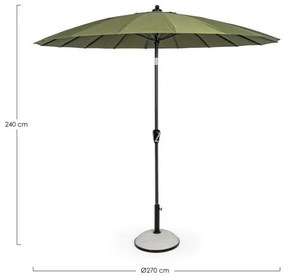 Umbrela de soare, antracit / verde masliniu, diam. 270 cm, Atlanta, Yes