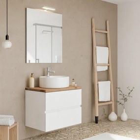 Mobilier pentru lavoar pe blat, 60 cm, alb lucios, Fluminia Genova