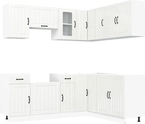 vidaXL Set dulap de bucătărie 11 piese „Lucca” alb lucios Lemn
