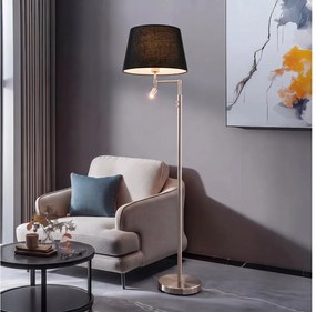 BRILAGI - Lampadar LED CERIA 1xE27/60W/230V + LED/2,1W crom mat/negru
