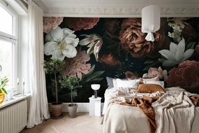 Tapet Bloomy Bouquet, Black, Rebel Walls