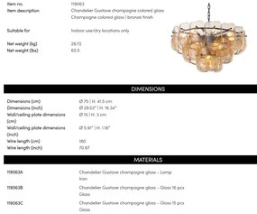 Candelabru design LUX, Sticla, Champagne, Gustave