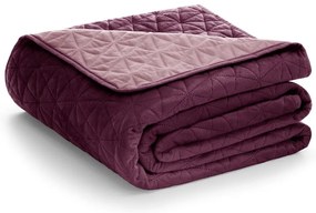 Cuvertură roz-închis matlasată din catifea 220x240 cm Laila – AmeliaHome