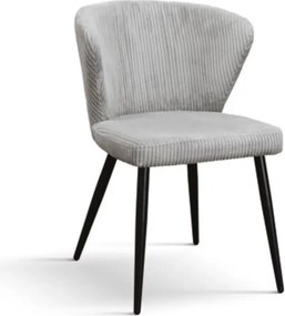 SET 2 Scaune Cielo, structura metalica, catifea Reiata - STANDARD - NEGRU - GRI - CATIFEA REIAT
